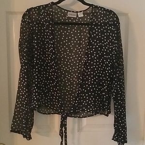 Black and white polka dot jacket/wrap